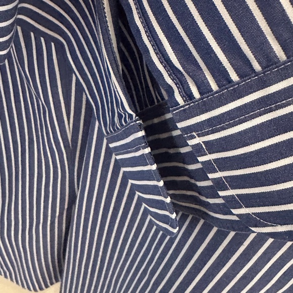 Lauren Ralph Lauren Navy Striped Button Down Shirt - Picture 5 of 7